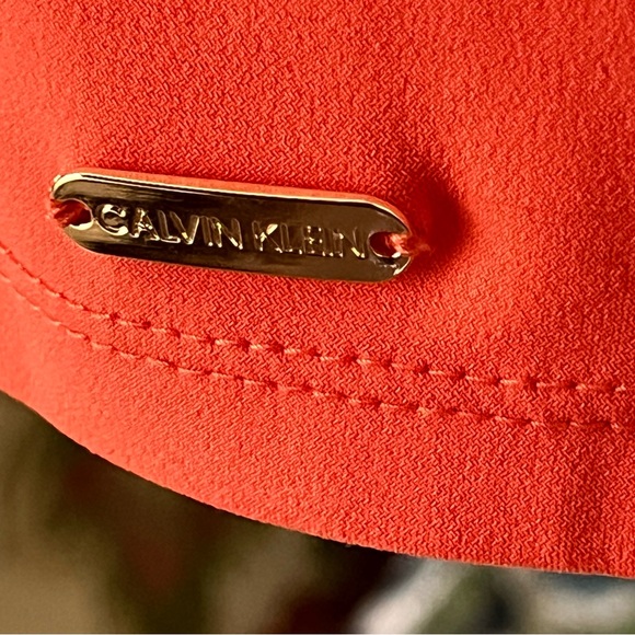 Calvin Klein Coral Sheer V-Neck Blouse Size L - Picture 4 of 9